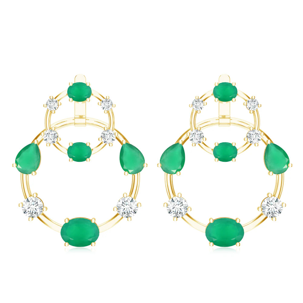 Emerald Celestial Grace Mangalayam Sterling Silver Earrings For Women