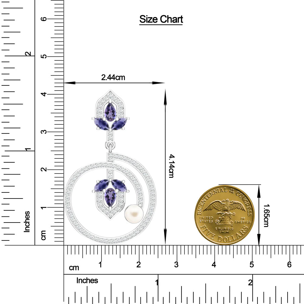 Amethyst Floral Elegance Mangalayam 925 Sterling Silver Earrings For Women