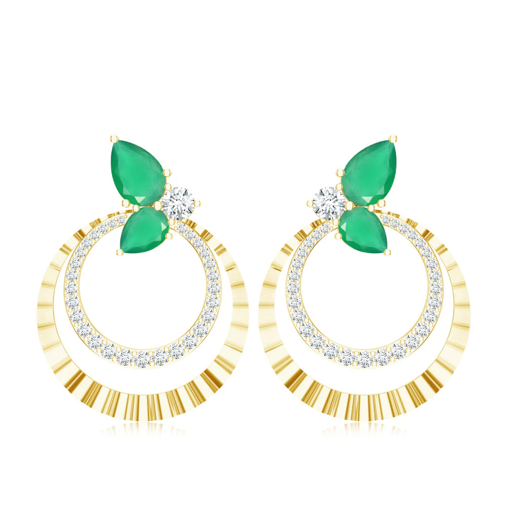 Emerald Eternal Radiance Mangalayam 925 Sterling Silver Earrings For Women