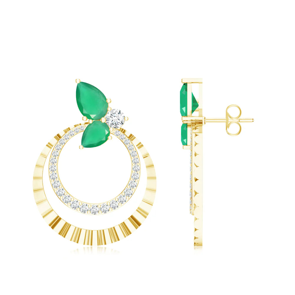 Emerald Eternal Radiance Mangalayam 925 Sterling Silver Earrings For Women