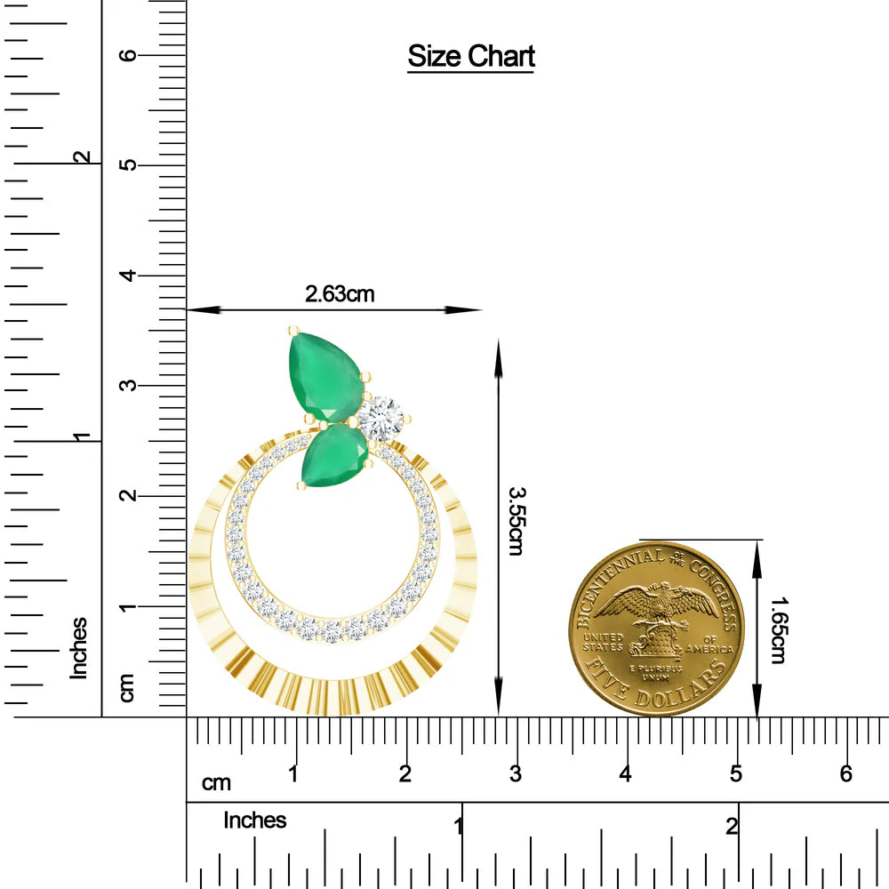 Emerald Eternal Radiance Mangalayam 925 Sterling Silver Earrings For Women