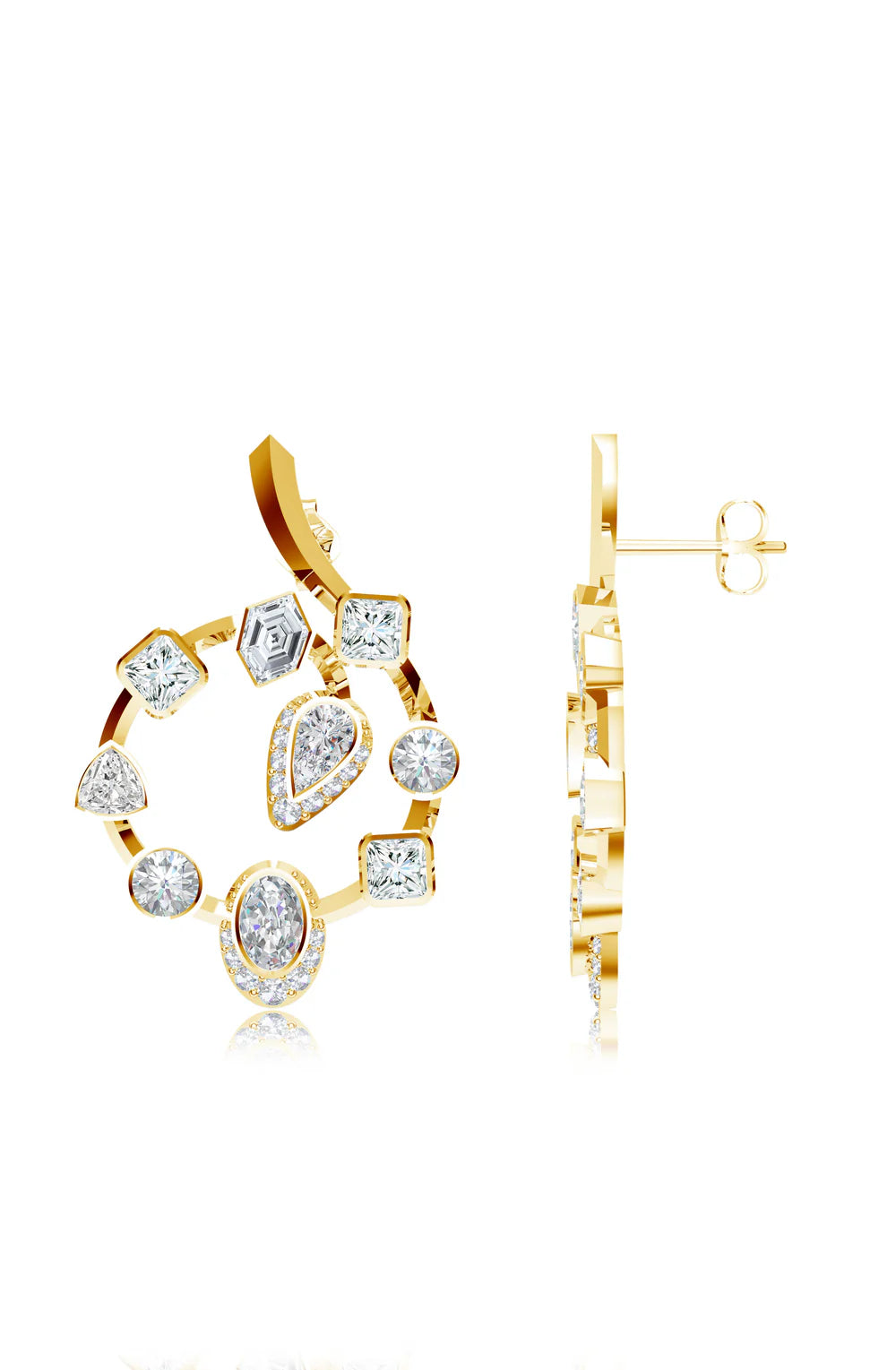 Moissanite Moonbeam Mangalayam Celestial Charm 925 Sterling Silver Earrings For Women