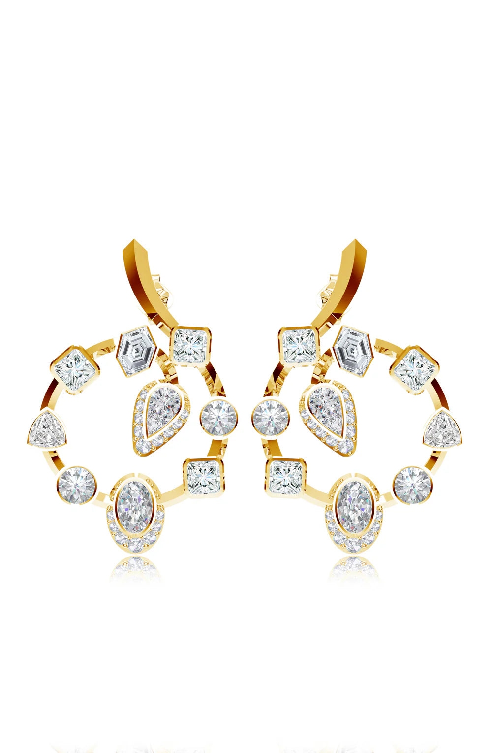 Moissanite Moonbeam Mangalayam Celestial Charm 925 Sterling Silver Earrings For Women