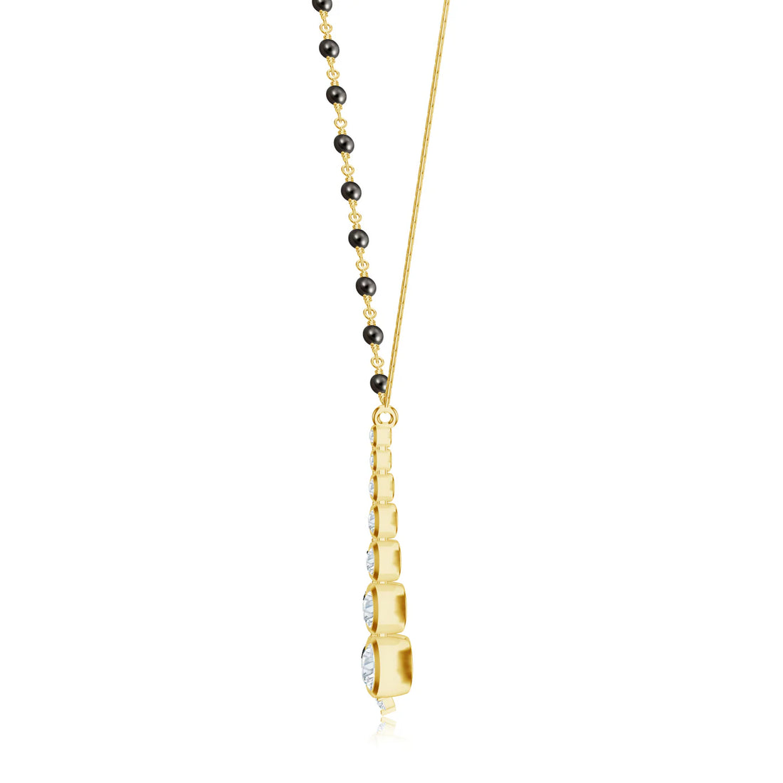 Black Beads Mangalsutra 925 Sterling Silver Pendant For Women