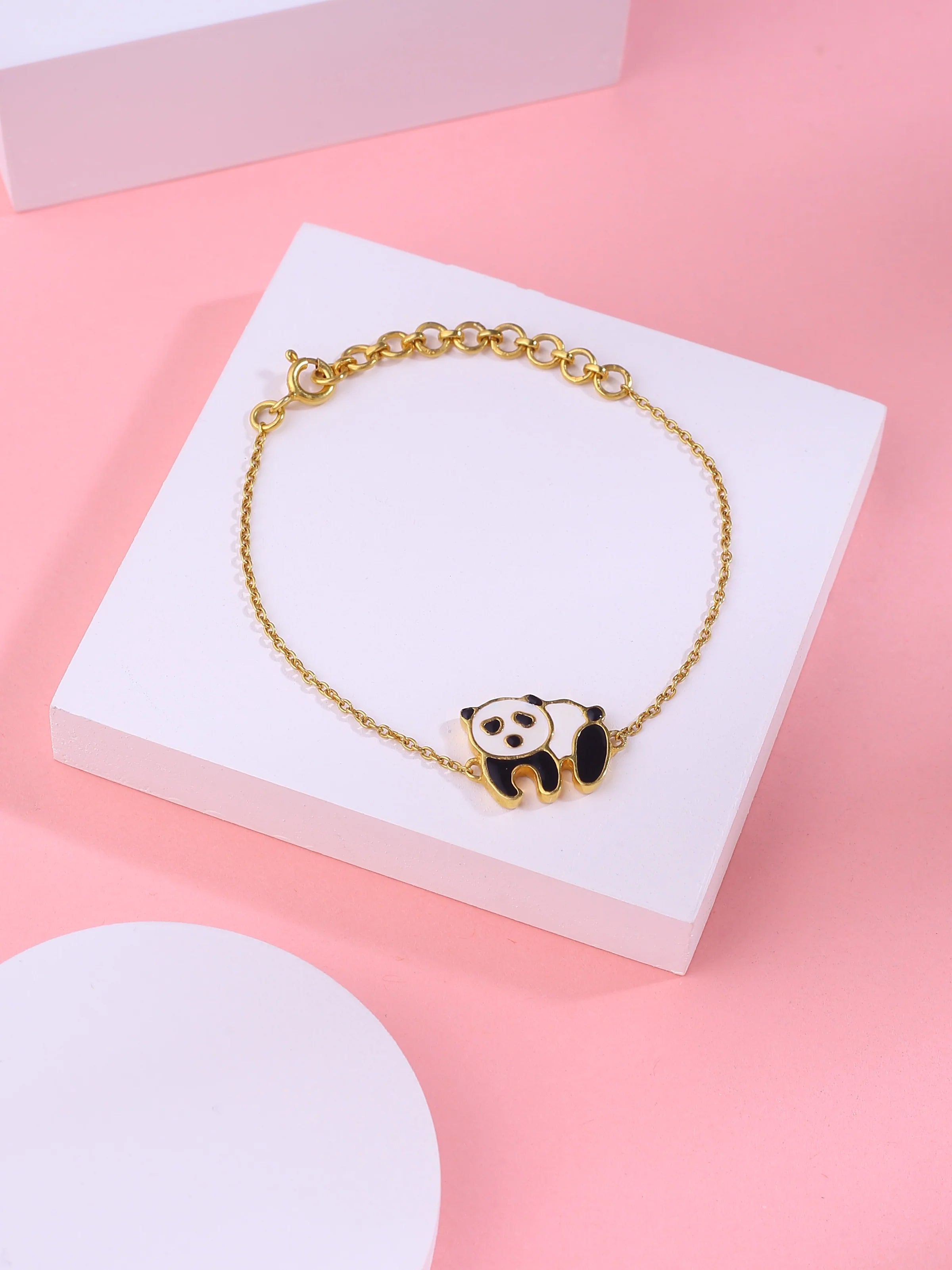 Panda 24K Gold Plated 925 Sterling Silver Bracelet For Kids