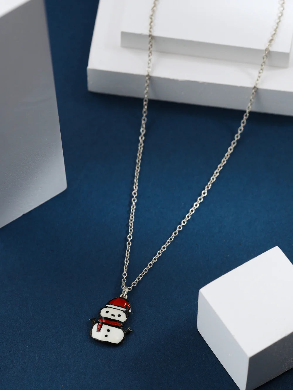 Snowman 925 Sterling Silver Pendant For Kids