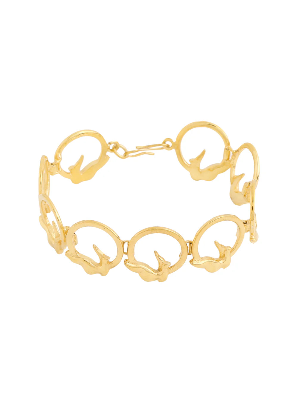 24K Gold-Plated Circle of Freedom 925 Sterling Silver Bracelet For Women