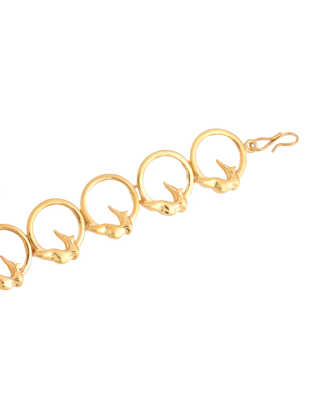 24K Gold-Plated Circle of Freedom 925 Sterling Silver Bracelet For Women