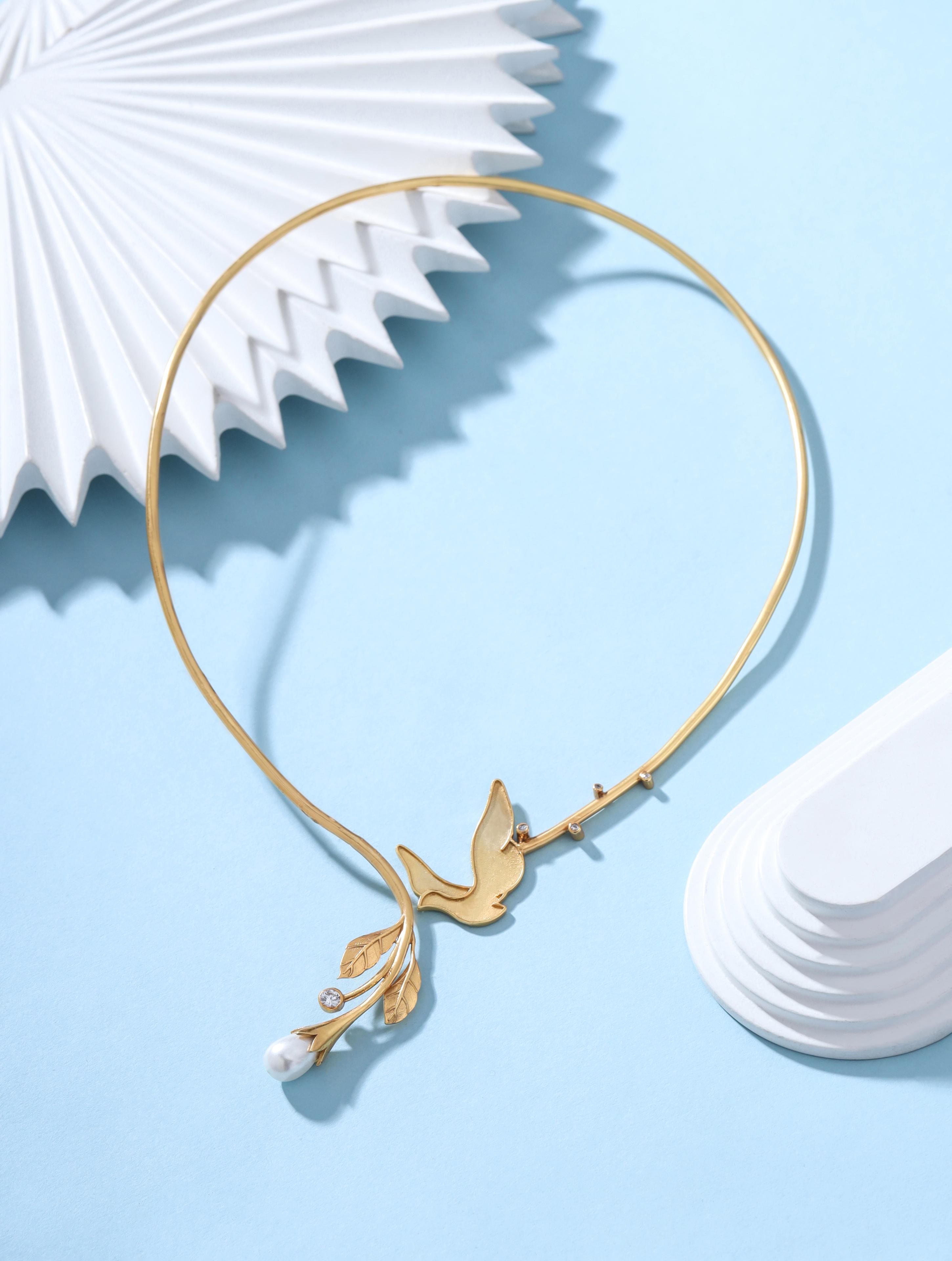 Teal Love 925 Sterling Silver Necklace in Real Rhodium For Women