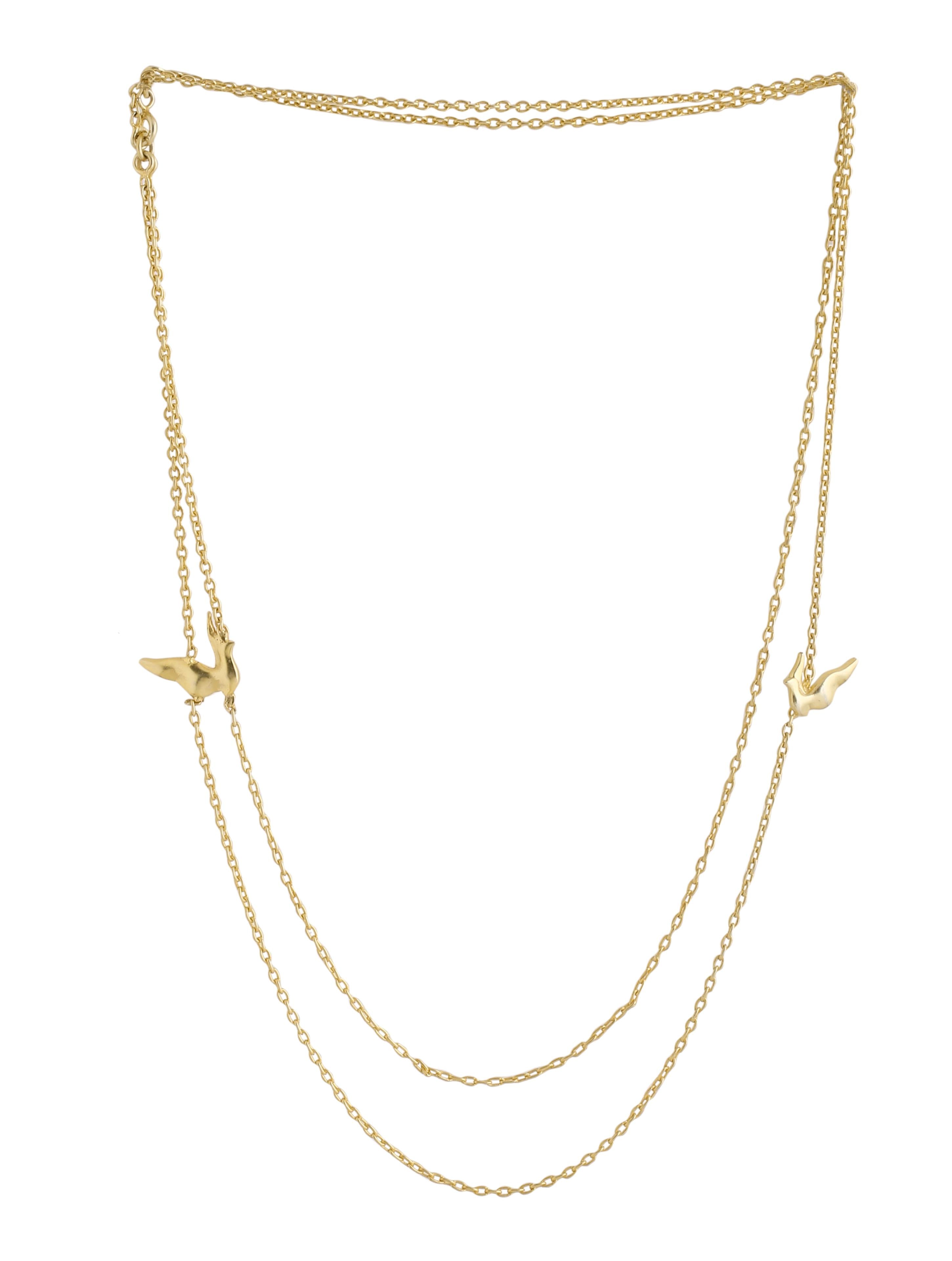 24K Gold-Plated Layered Dove 925 Sterling Silver Necklace For Women