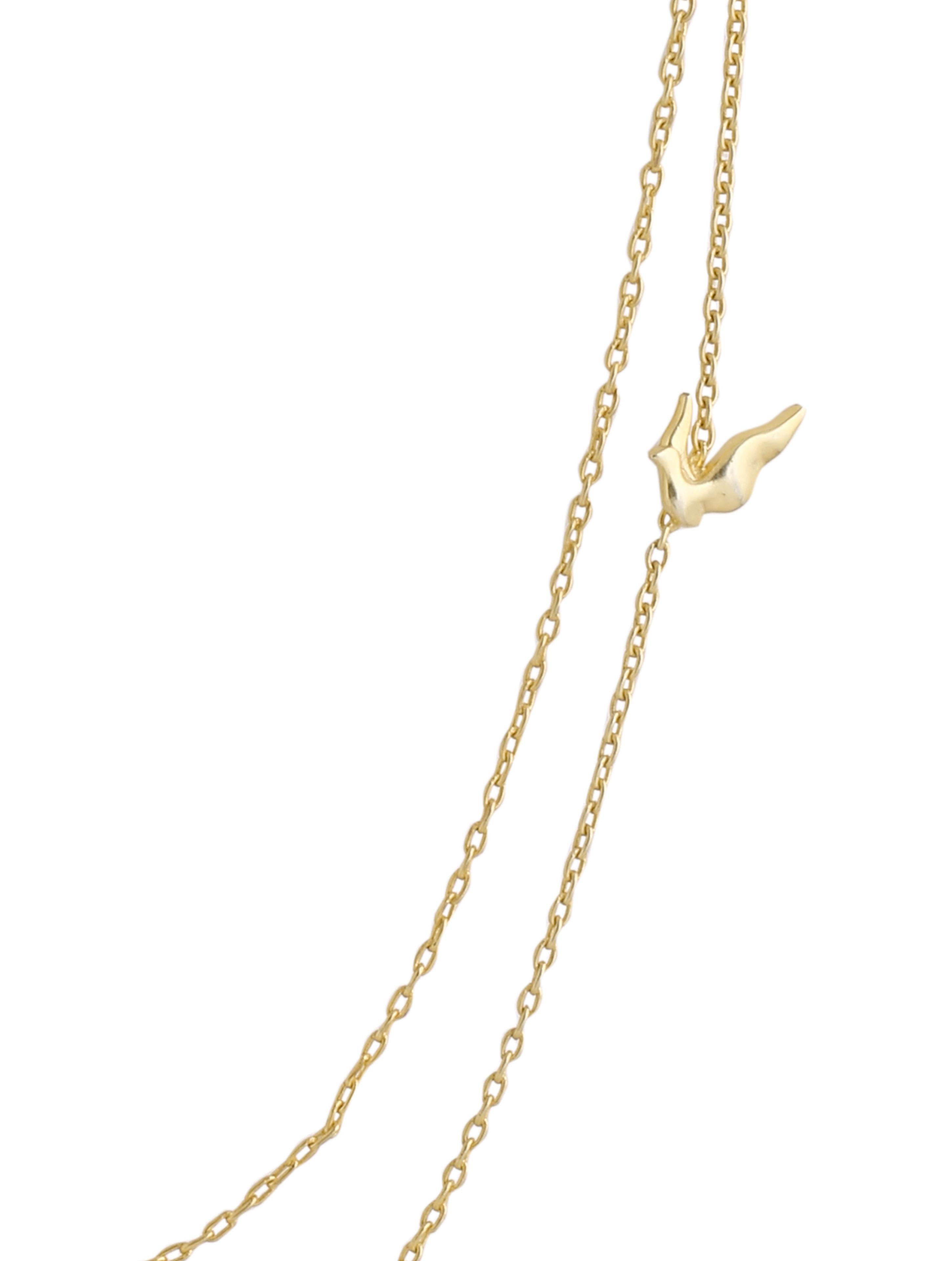 24K Gold-Plated Layered Dove 925 Sterling Silver Necklace For Women