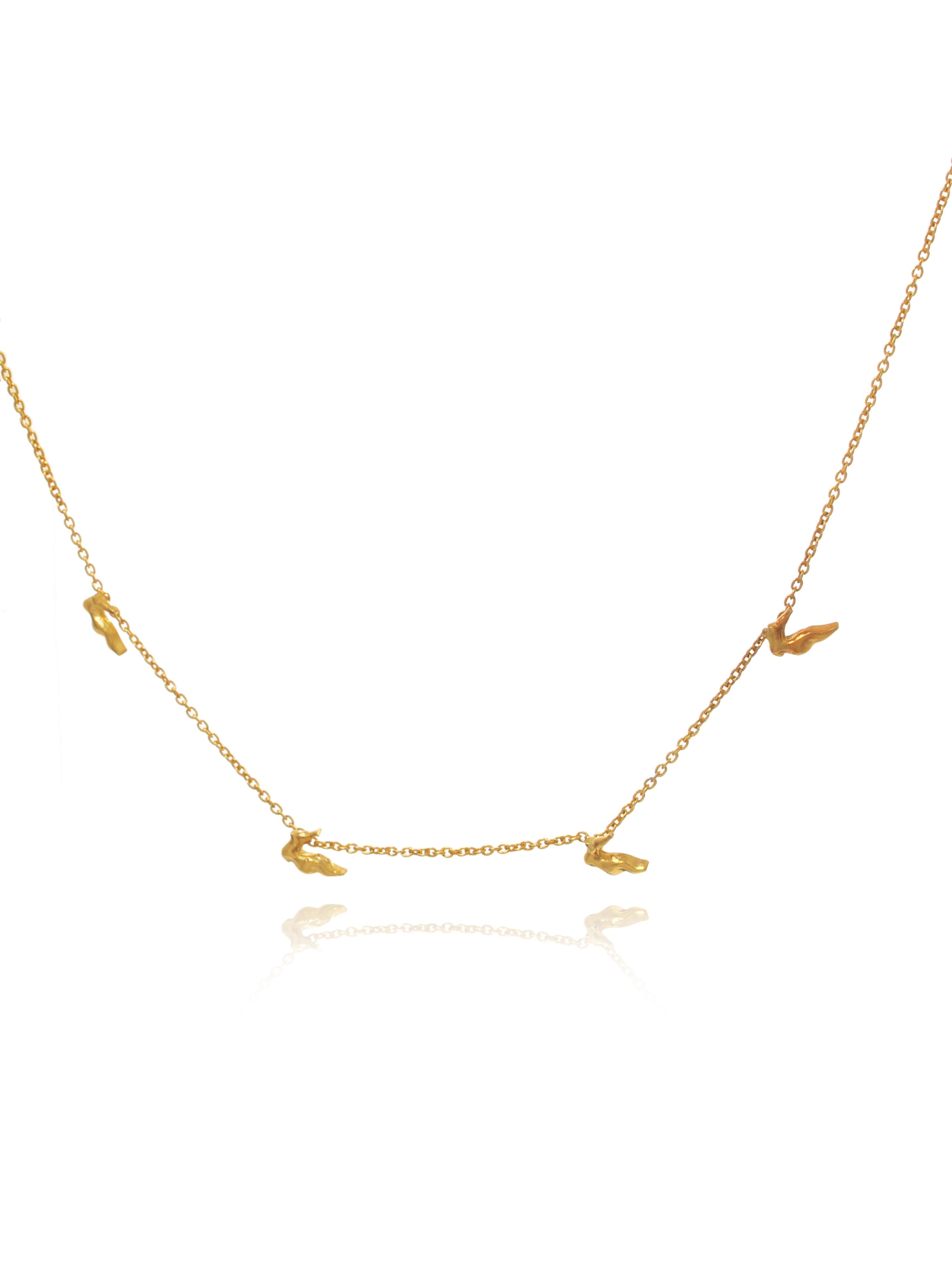 24K Gold-Plated Delicate Dove 925 Sterling Silver Necklace For Women