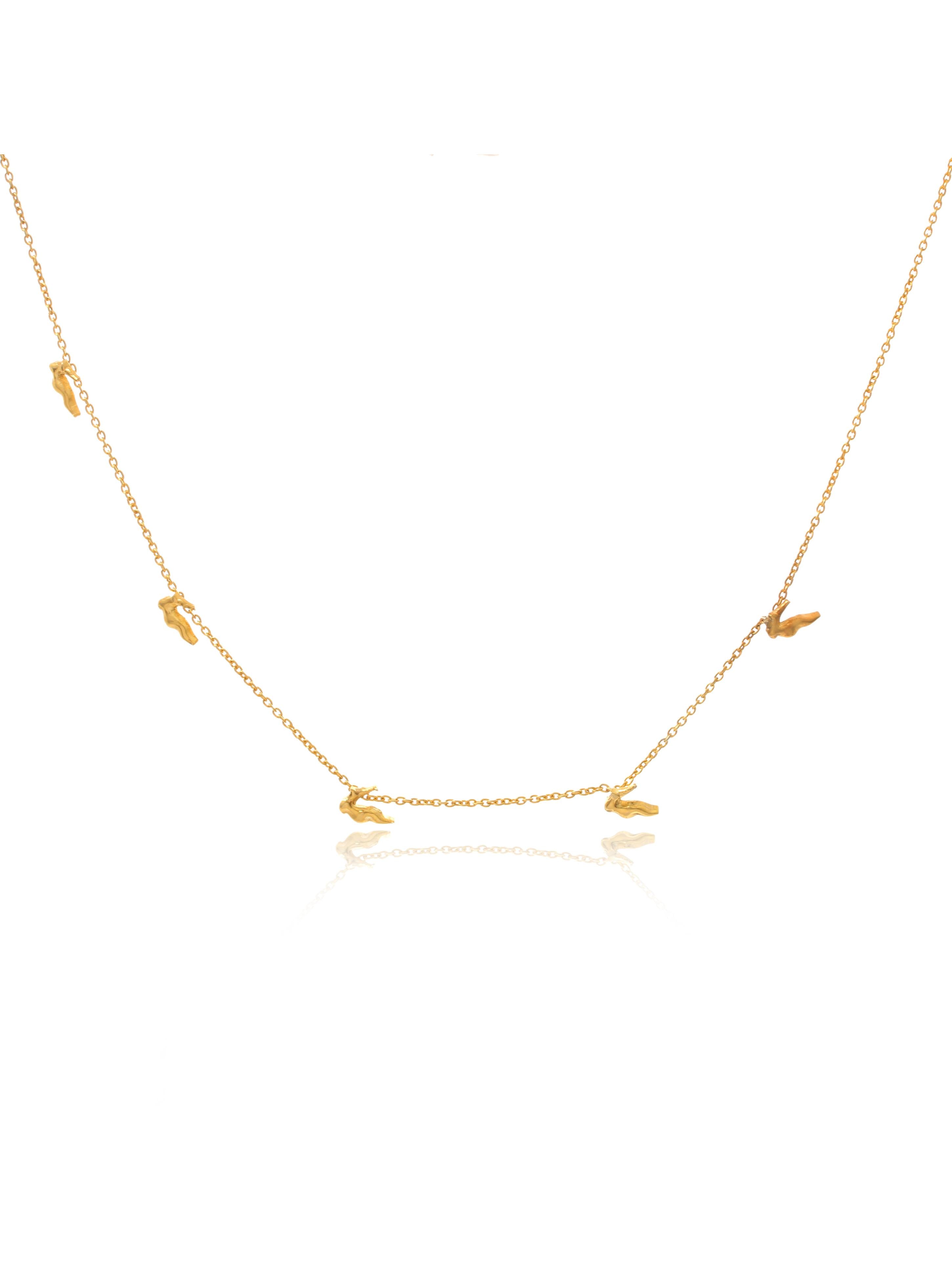 24K Gold-Plated Delicate Dove 925 Sterling Silver Necklace For Women