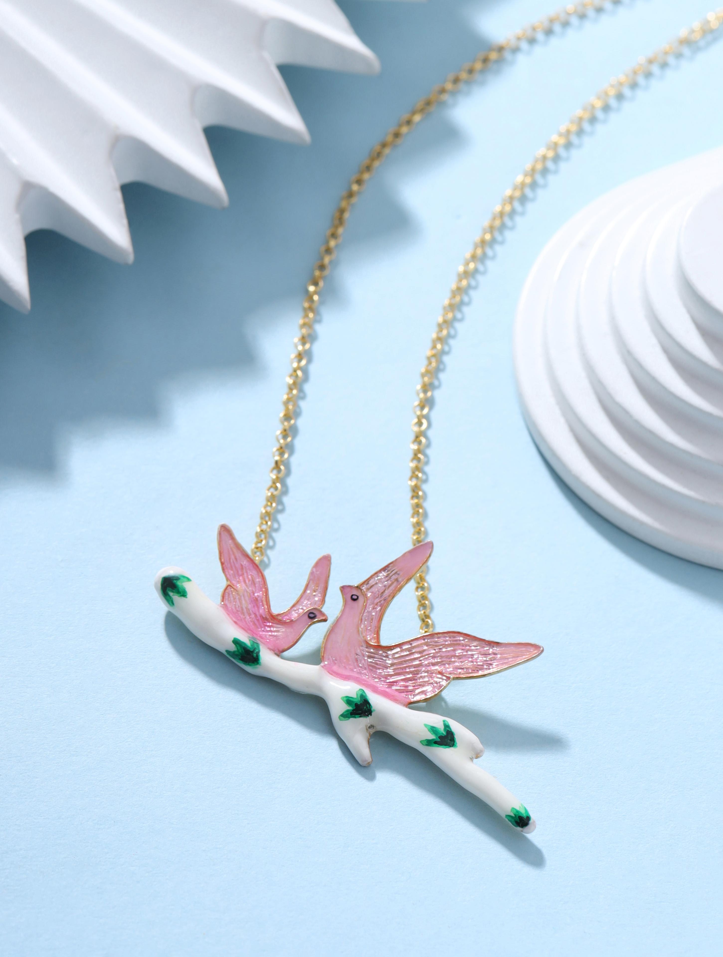 24K Gold-Plated Olive Branch 925 Sterling Silver Pendant For Women