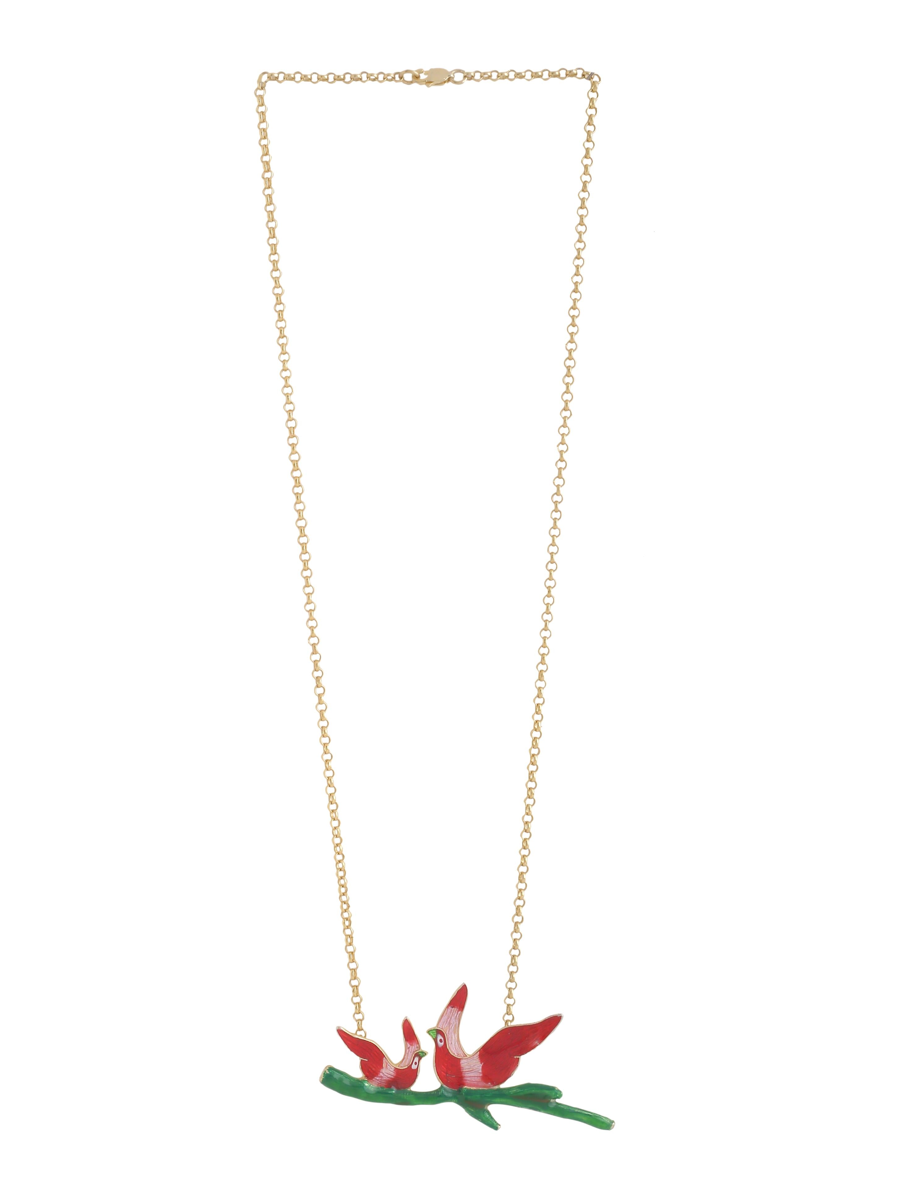 24K Gold-Plated Olive Branch 925 Sterling Silver Pendant For Women