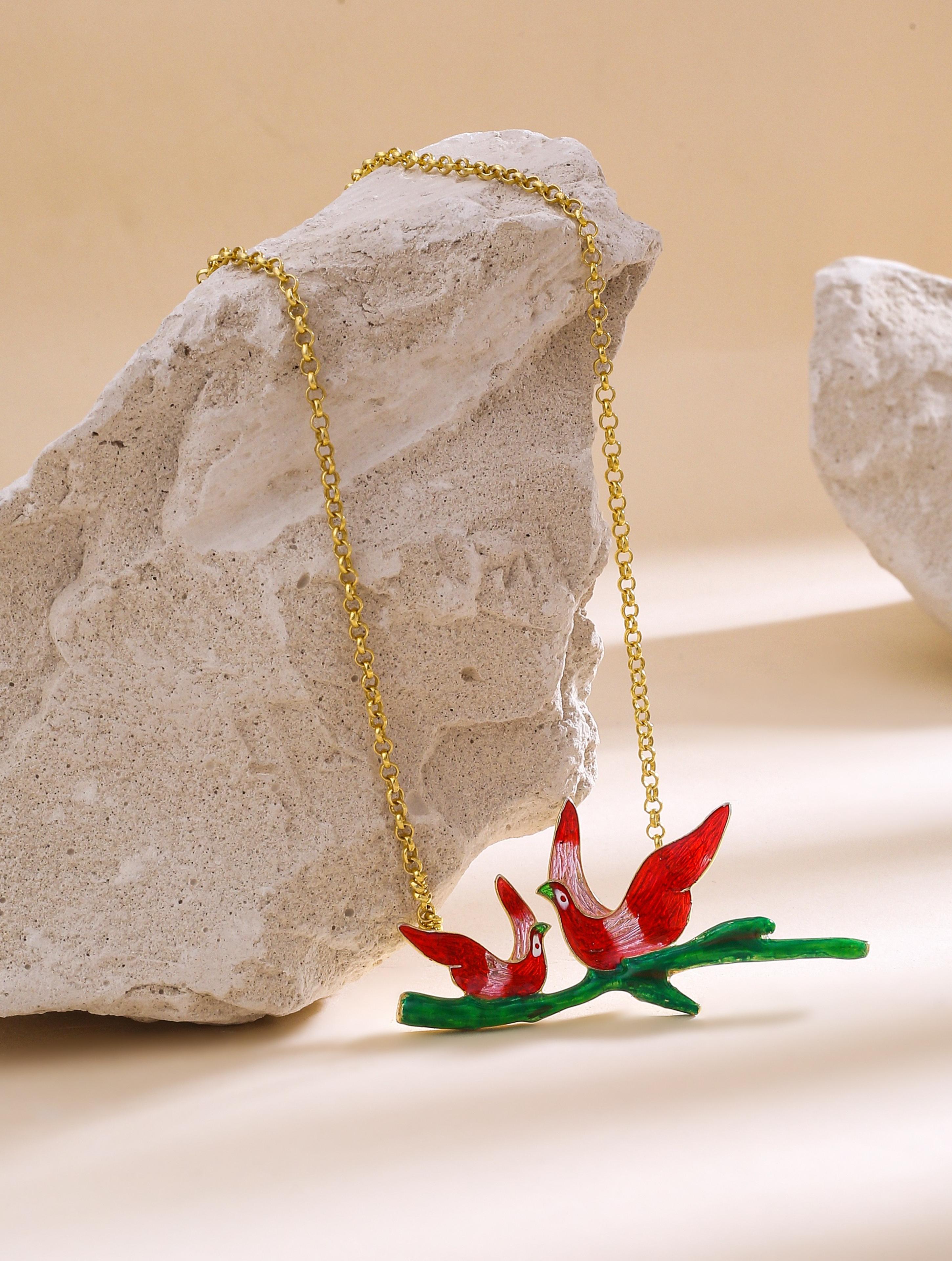 24K Gold-Plated Olive Branch 925 Sterling Silver Pendant For Women