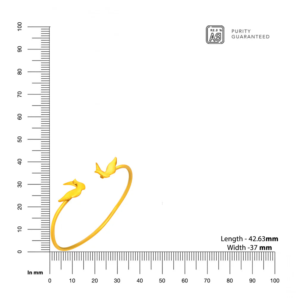 24K Gold-Plated Open Spirit 925 Sterling Silver Bracelet For Women