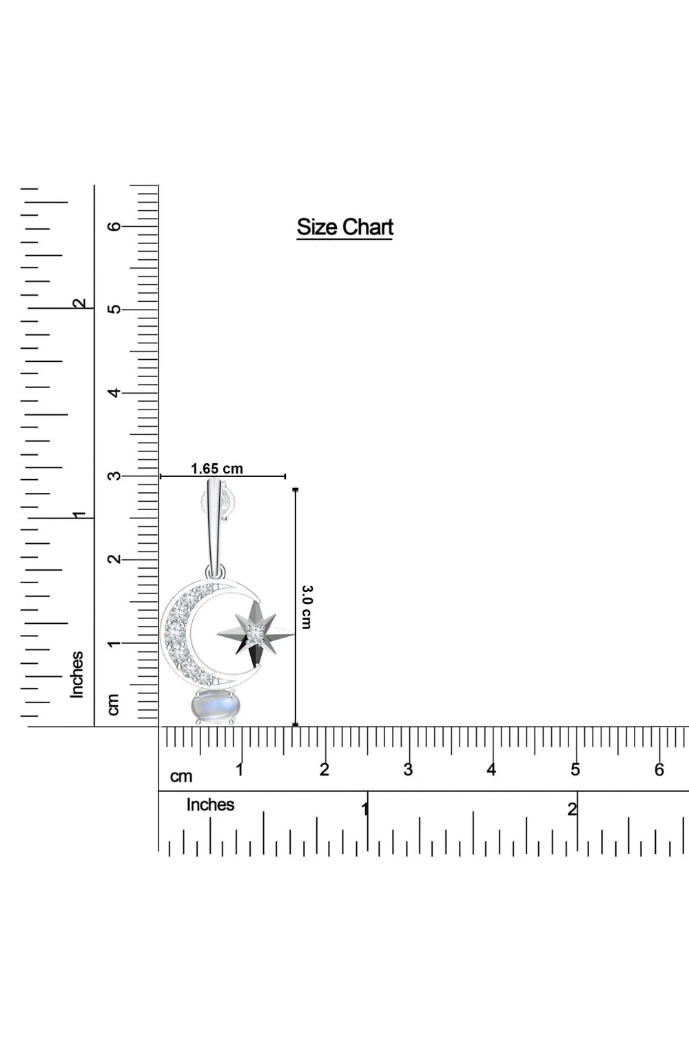 Lunar Eclipse Moonstone Earring