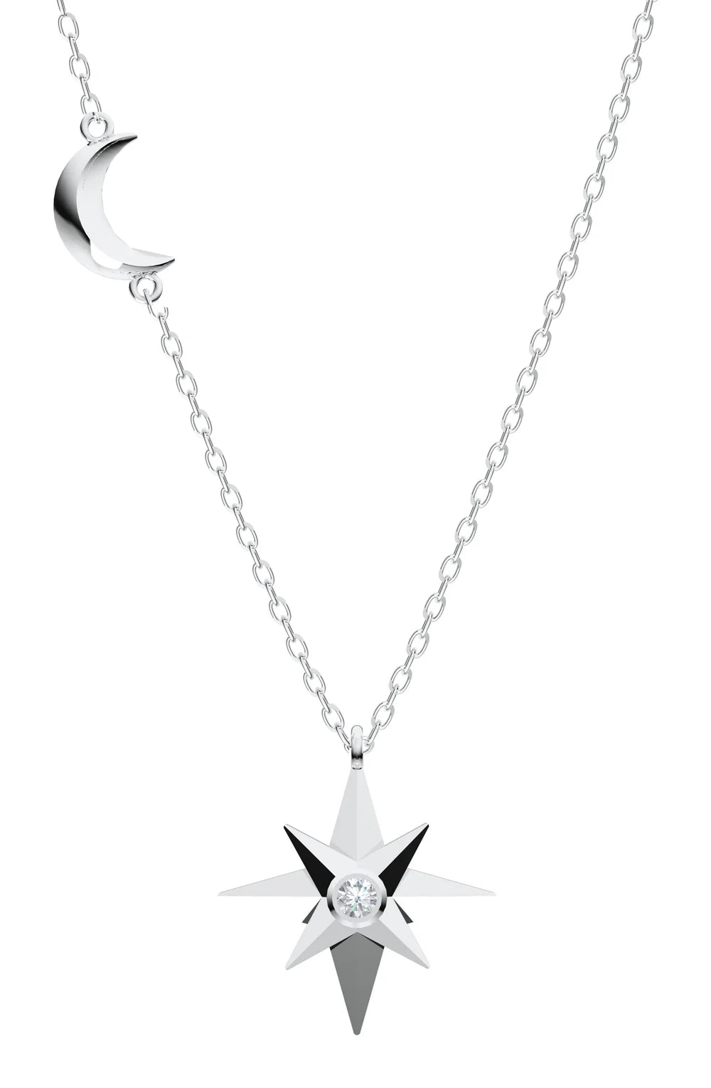 Layered Stone Moissanite Pendant