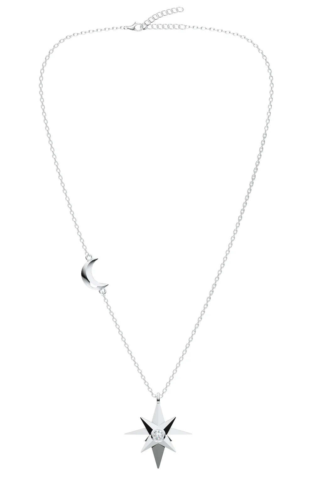Layered Stone Moissanite Pendant