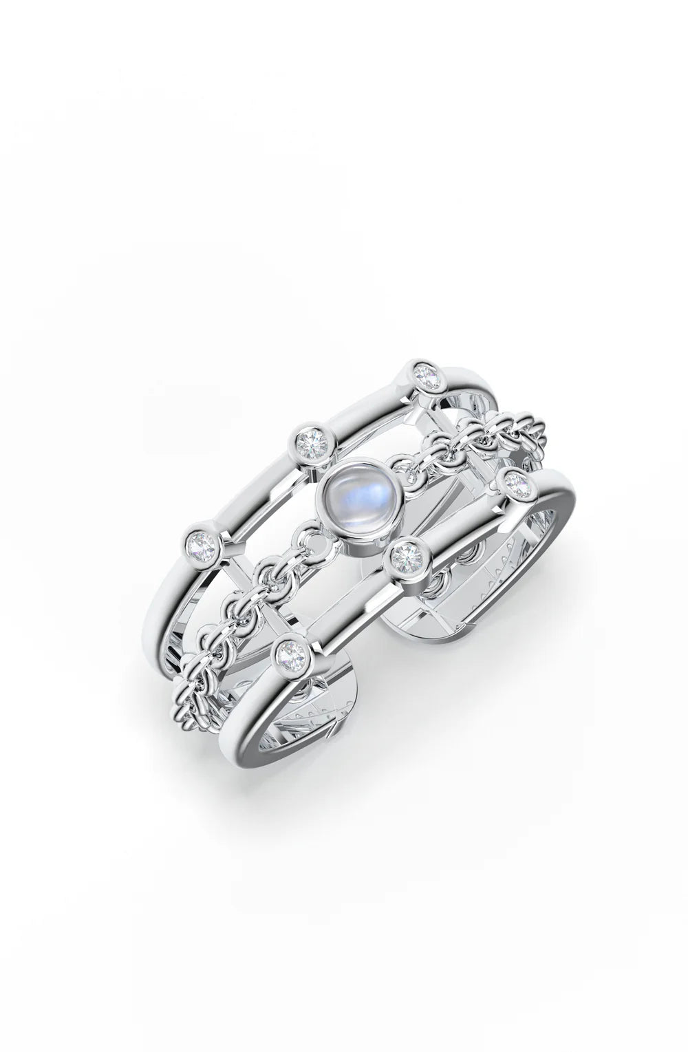 Bare Moonstone Open Ring