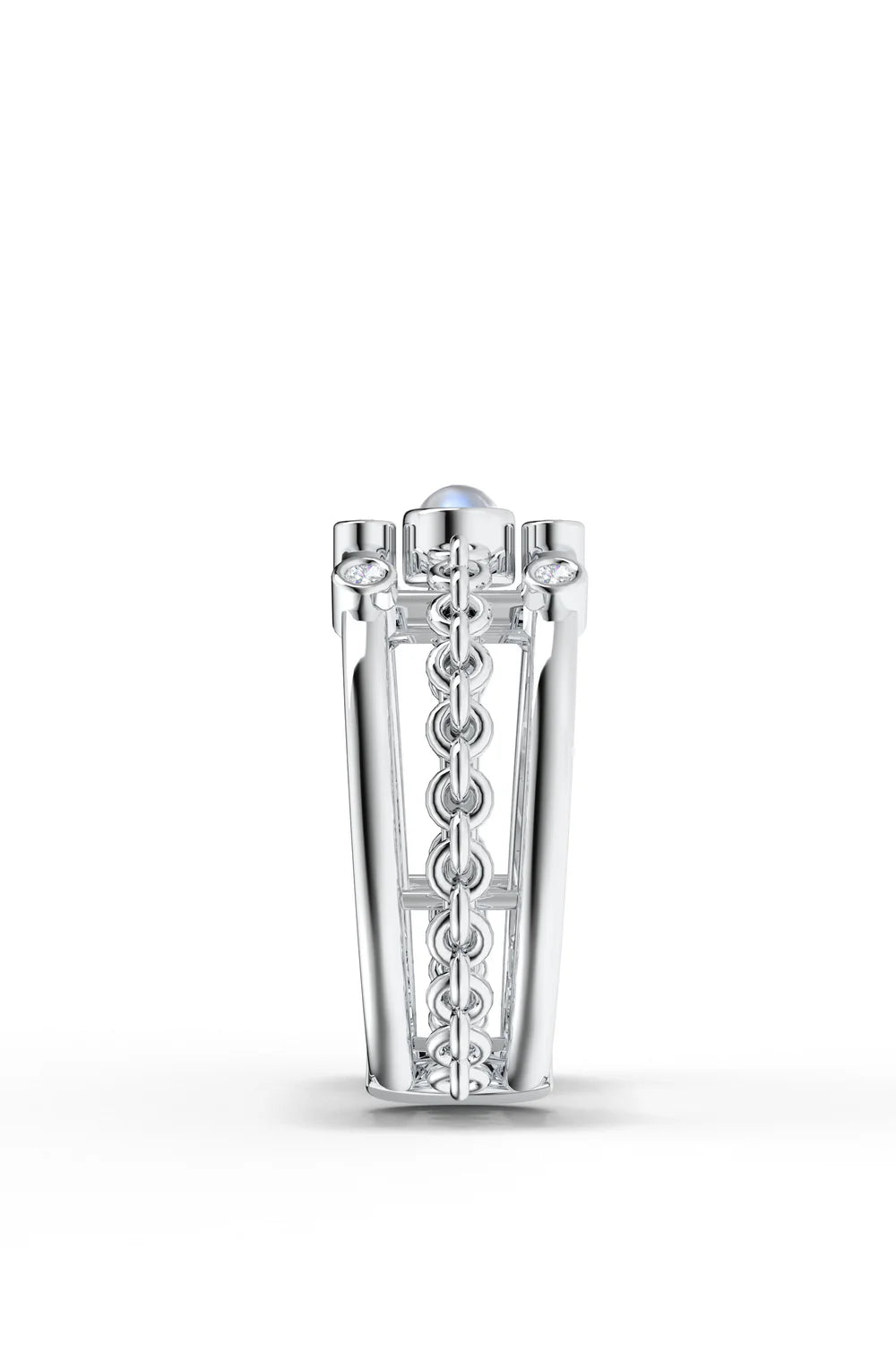 Bare Moonstone Open Ring