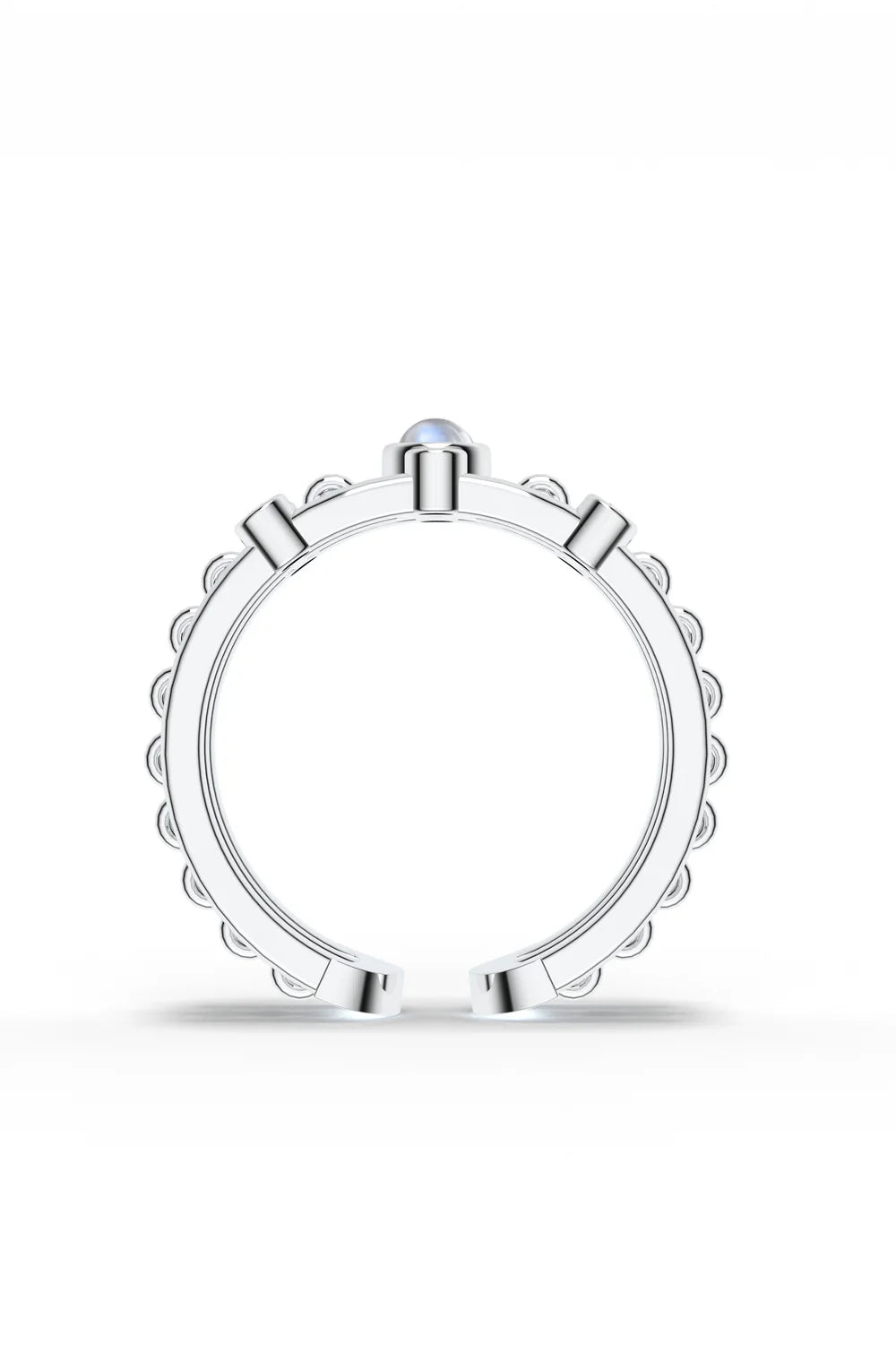 Bare Moonstone Open Ring