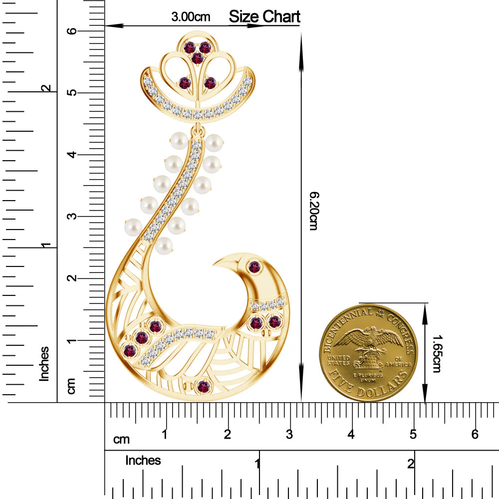 Peacock-Inspired Kalaras Earrings with Moissanite 925 Sterling Silver Earrings For Women