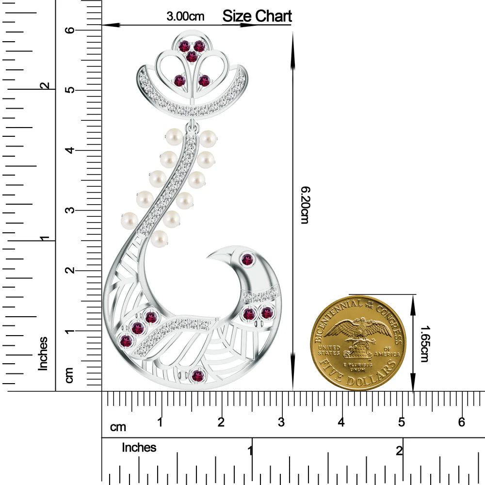 Peacock-Inspired Kalaras Earrings with Moissanite 925 Sterling Silver Earrings For Women