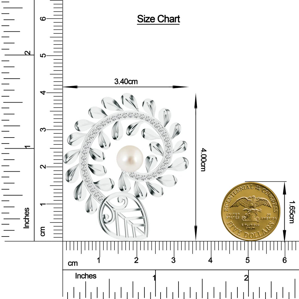 Madhubani Art-Inspired Moissanite & Pearls 925 Sterling Silver Earrings For Women