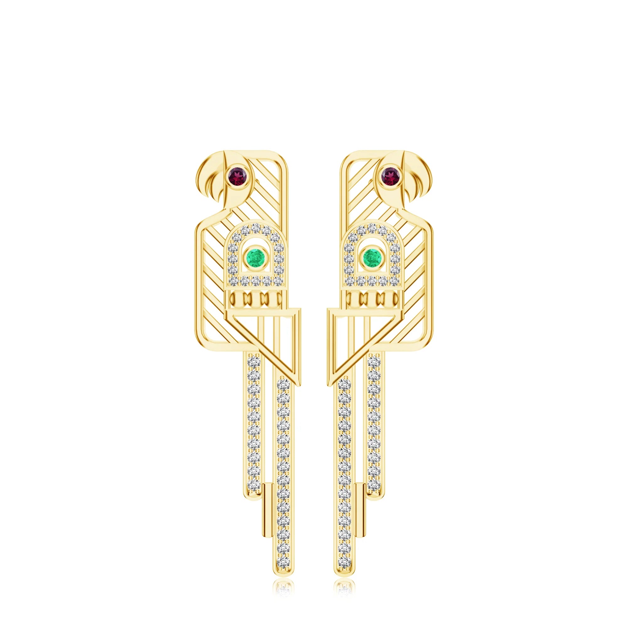 Parrot-Inspired Kalaras Rhodolite Garnet 925 Sterling Silver Earrings For Women