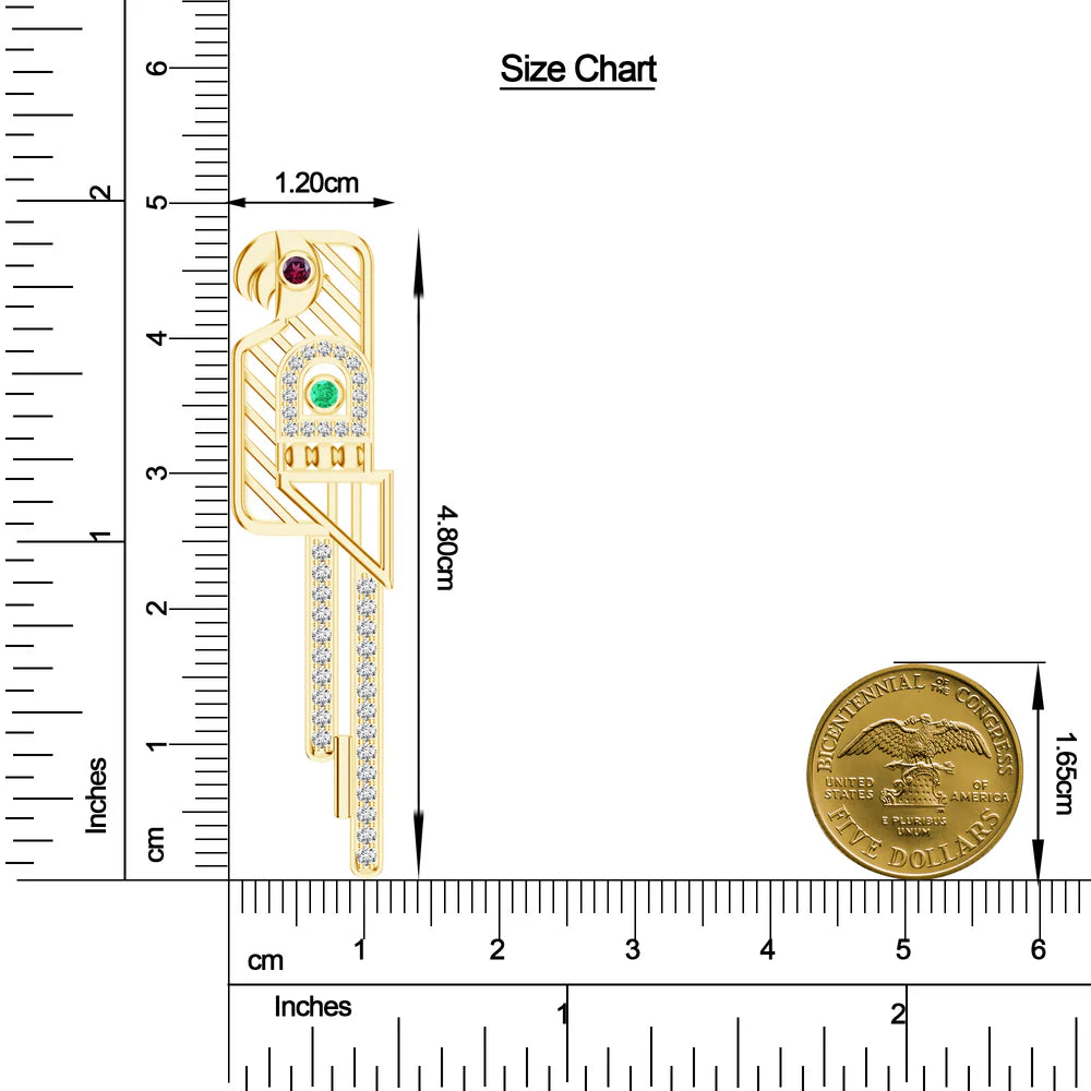 Parrot-Inspired Kalaras Rhodolite Garnet 925 Sterling Silver Earrings For Women