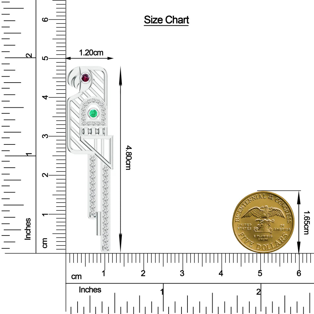 Parrot-Inspired Kalaras Rhodolite Garnet 925 Sterling Silver Earrings For Women