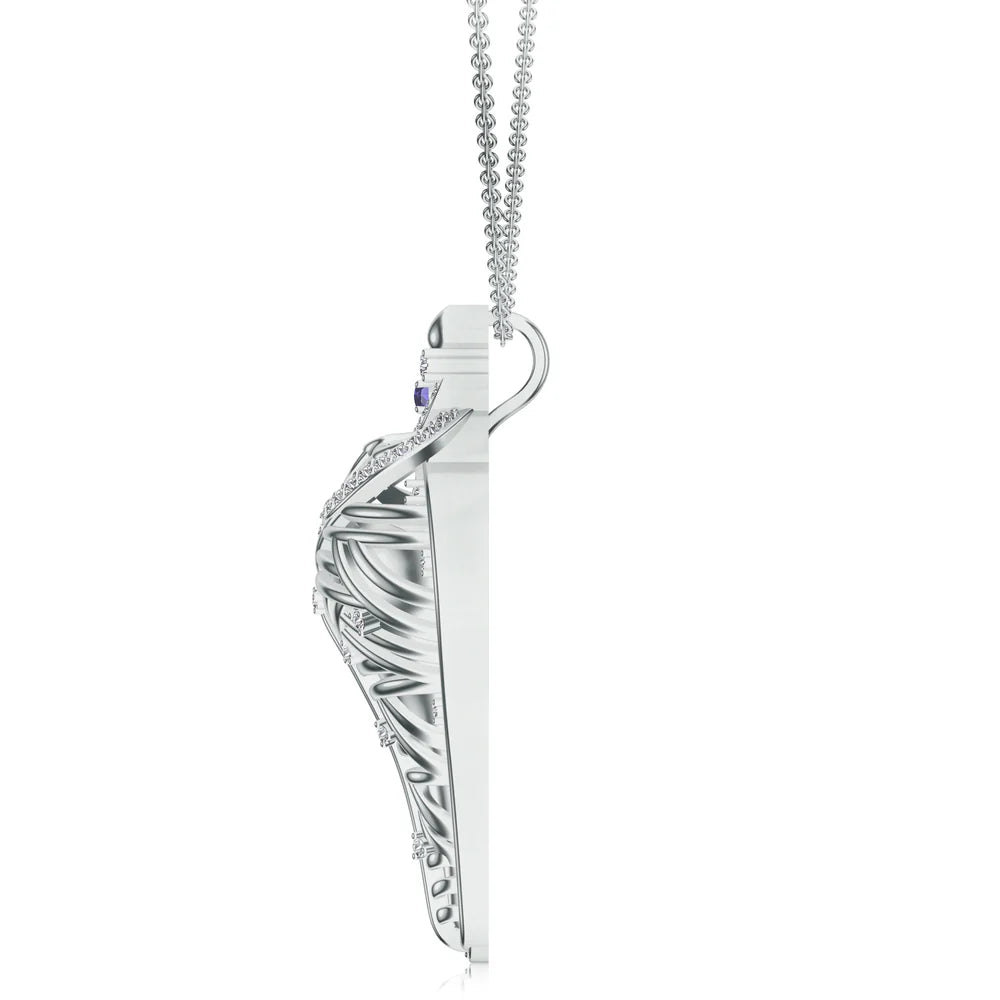 Shankh-Themed Kalaras 925 Sterling Silver Pendant in Rhodium For Women