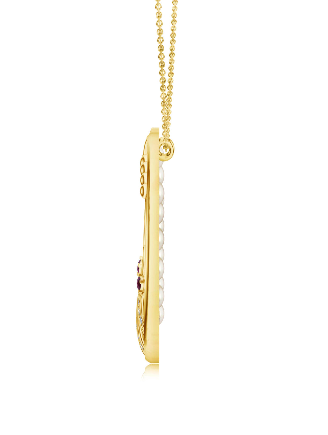 Fish Kalaras 925 Sterling Silver Pendant with Garnets in 24k Gold Plating For Women