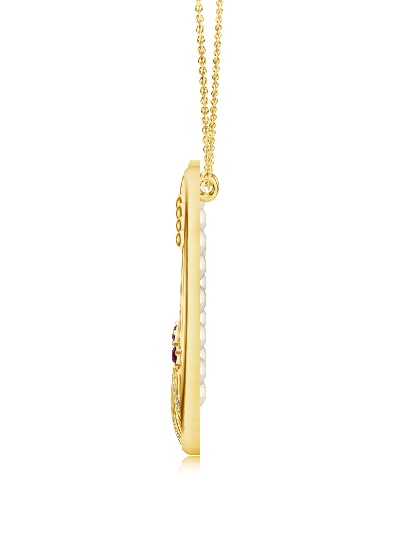 Fish Kalaras 925 Sterling Silver Pendant with Garnets in 24k Gold Plating For Women