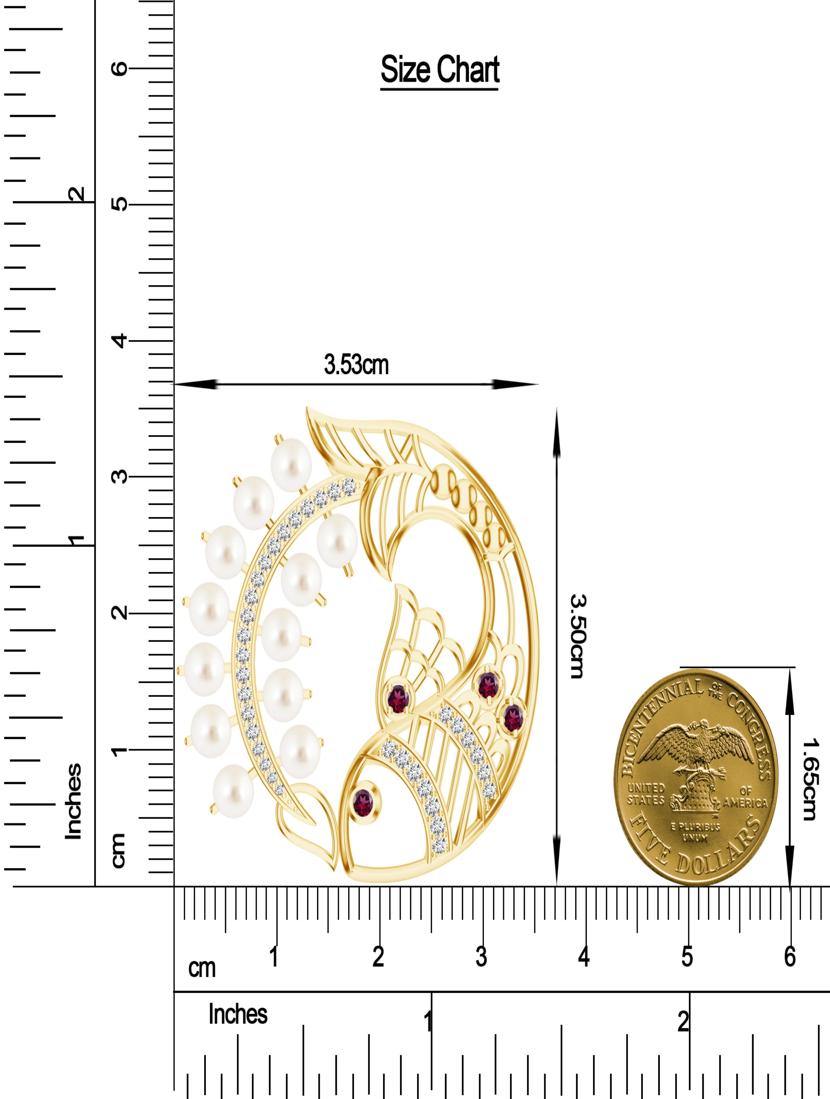 Fish Kalaras 925 Sterling Silver Pendant with Garnets in 24k Gold Plating For Women