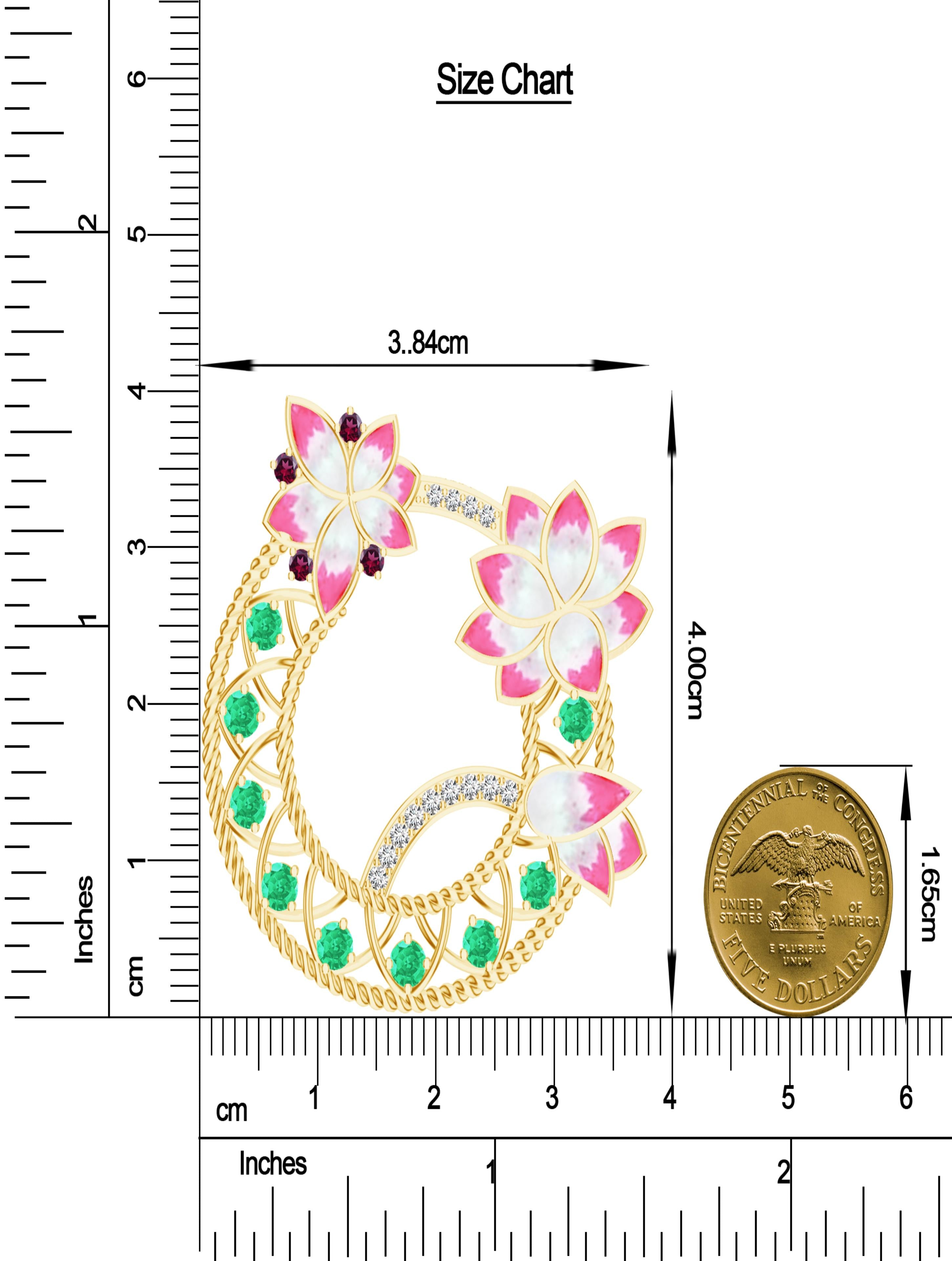 Madhubani Art with Moissanite & Green Onyx 925 Sterling Silver Pendant in 24K Gold For Women