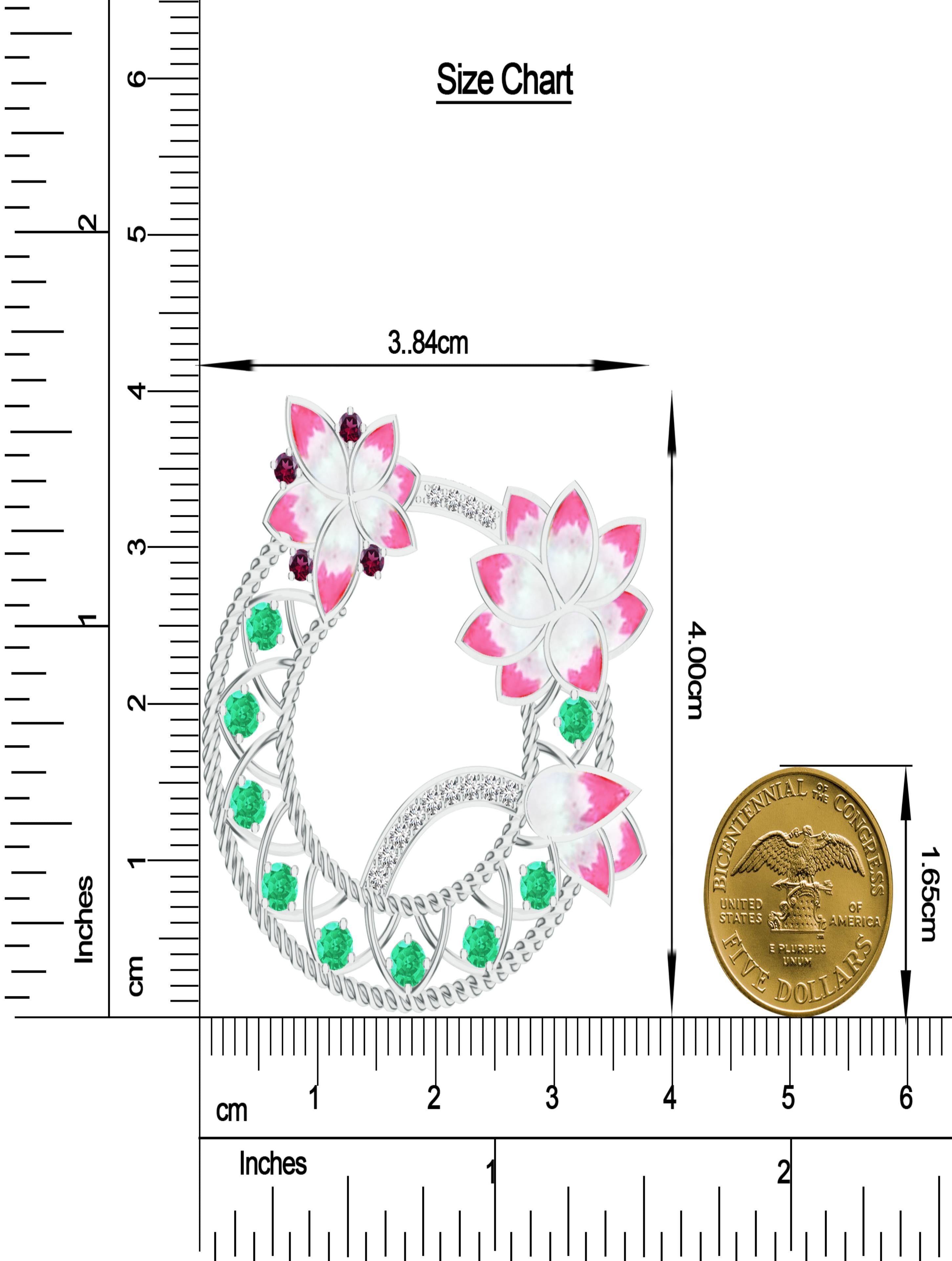 Madhubani Art with Moissanite & Green Onyx 925 Sterling Silver Pendant For Women