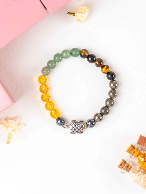 Sterling Silver Lucky Tortoise Money Magnet Bracelet For Men