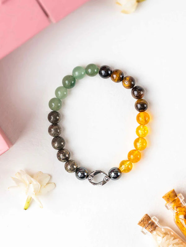 Sterling Silver Cancer Money Magnet Bracelet For Men