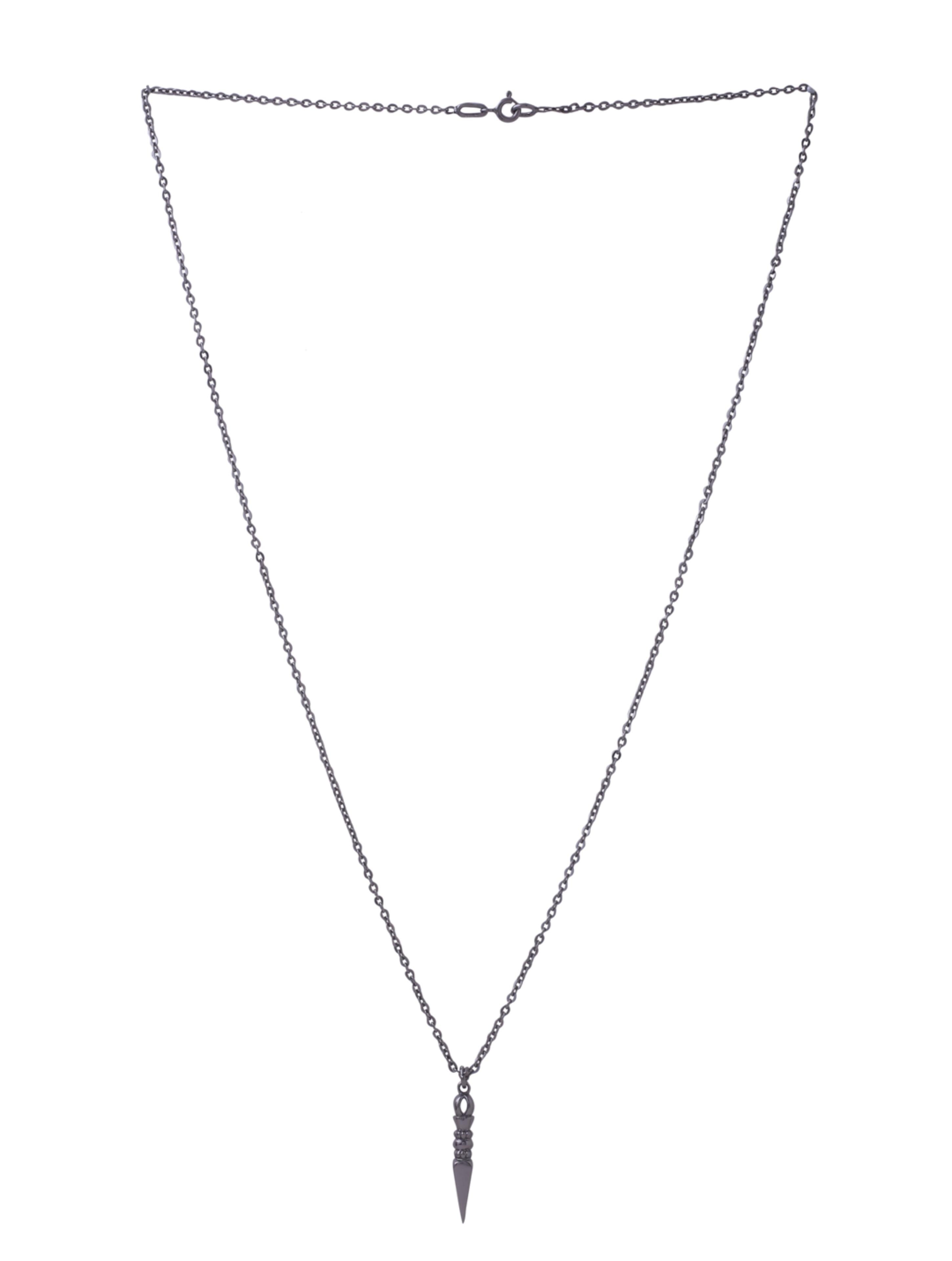 Arrowhead 925 Sterling Silver Black Rhodium Plating Pendant For Men