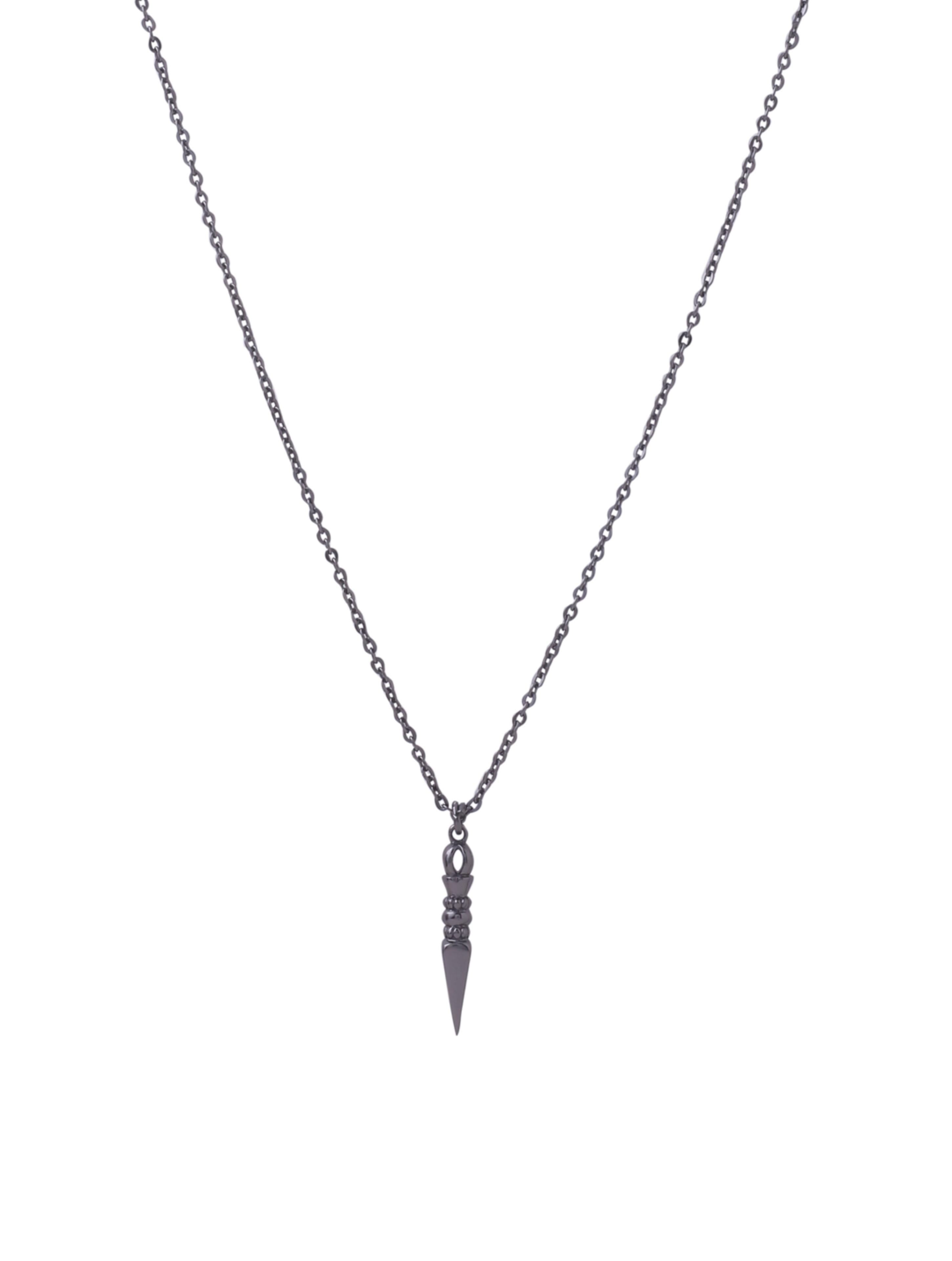 Arrowhead 925 Sterling Silver Black Rhodium Plating Pendant For Men