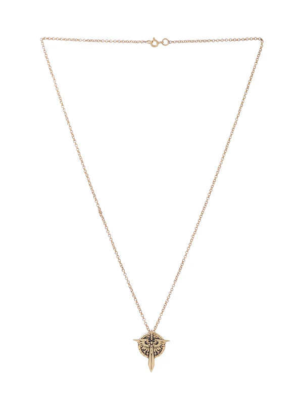 Oxidised 24K Gold & Rhodium Plating 925 Sterling Silver Pendant For Men