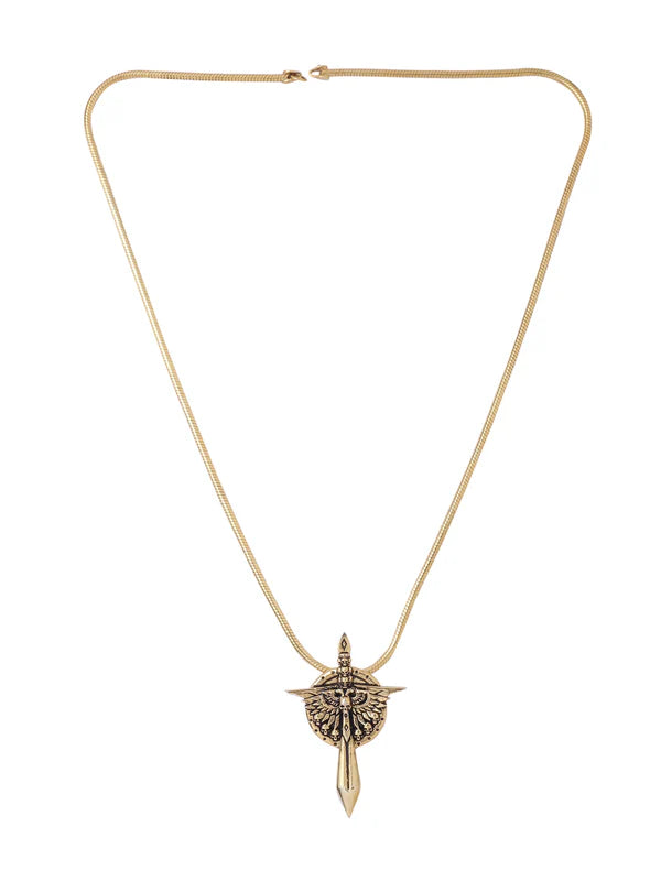 Oxidised 24K Gold & Rhodium Plating 925 Sterling Silver Pendant For Men