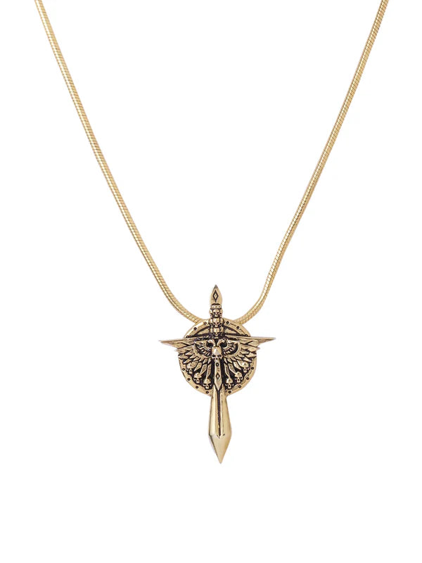Oxidised 24K Gold & Rhodium Plating 925 Sterling Silver Pendant For Men
