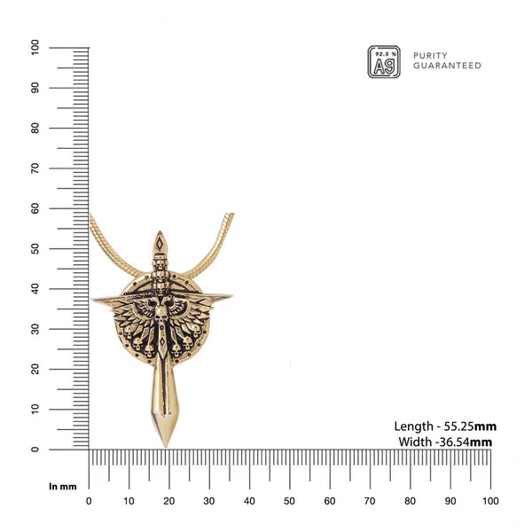 Oxidised 24K Gold & Rhodium Plating 925 Sterling Silver Pendant For Men