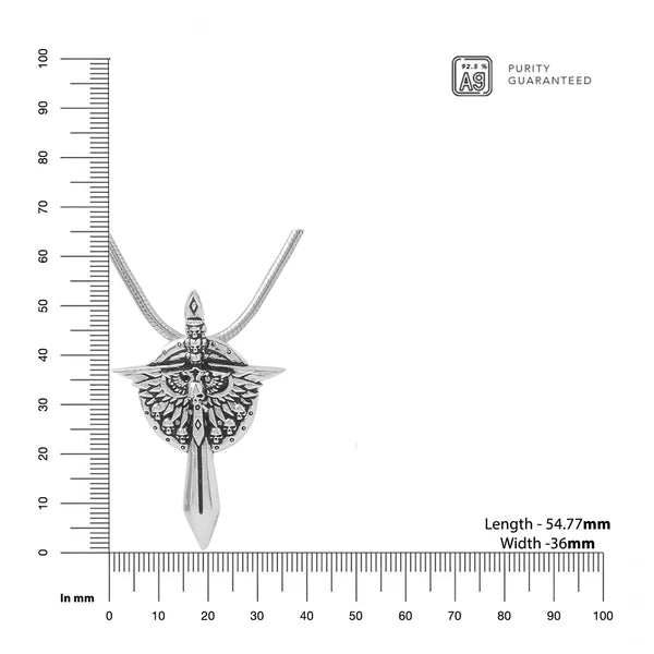 Oxidised 24K Gold & Rhodium Plating 925 Sterling Silver Pendant For Men