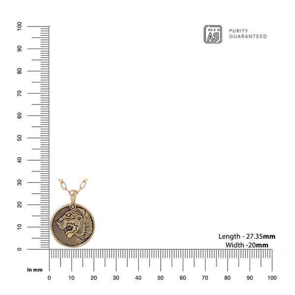 Bold Warrior Pure Silver Jewellery 925 Sterling Silver Pendant For Men