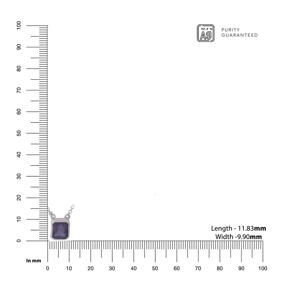 Iolite Sophisticated Elegance 925 Sterling Silver Pendant For Men